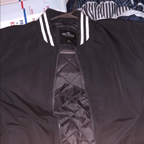 Hollister Black and White Bomber Jacket - Picture 2 of 4